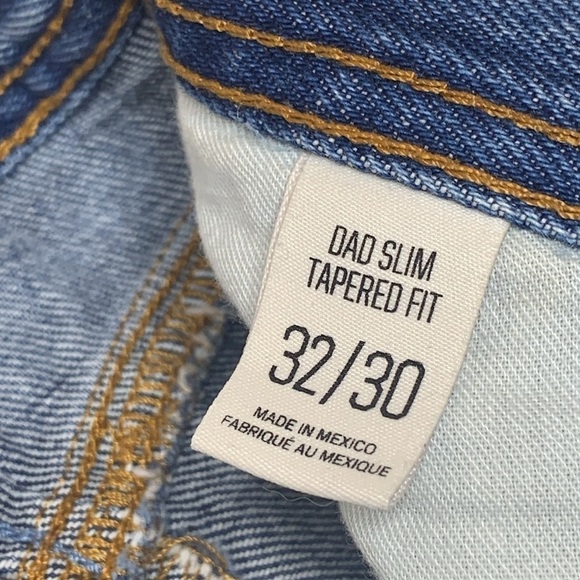 BDG + Urban Outfitters Dad Slim Tapered Fit Distressed Raw Step Hem Denim Jeans - Picture 15 of 17